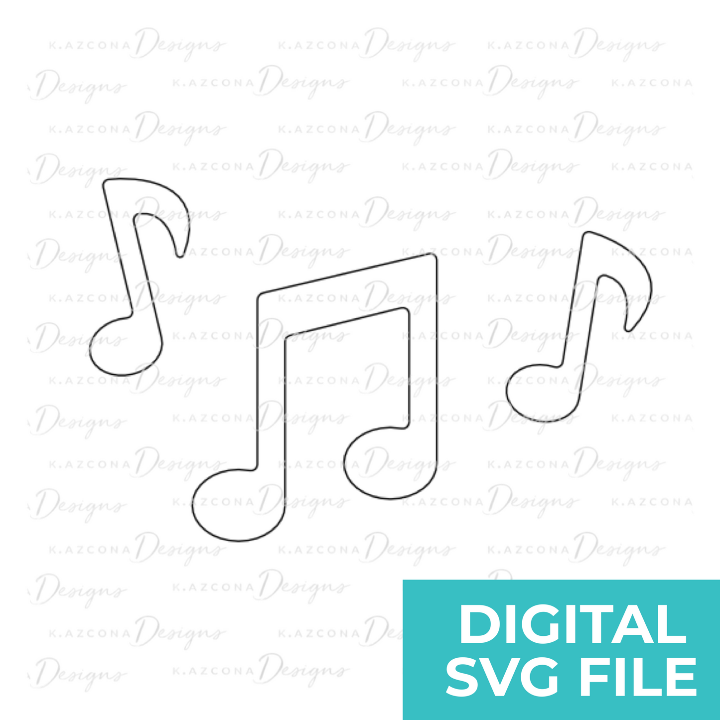 Music Notes Applique File