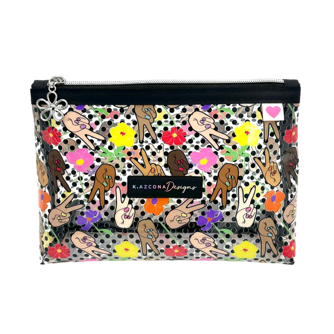 Peace Flowers Makeup and Toiletry Bag