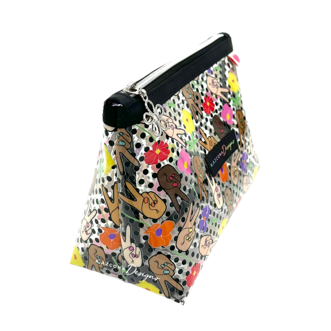 Peace Flowers Makeup and Toiletry Bag