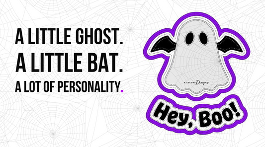Hey, Boo! Meet the Ghost Bat Appliqué