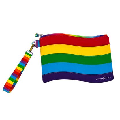 Bright Rainbow Flag Wristlet Bag (Zipper Pouch Style) 1 of 1