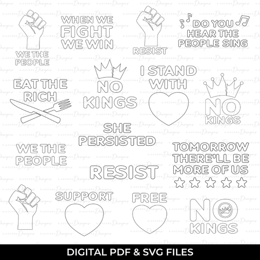 Peaceful Protest Appliques Bundle File