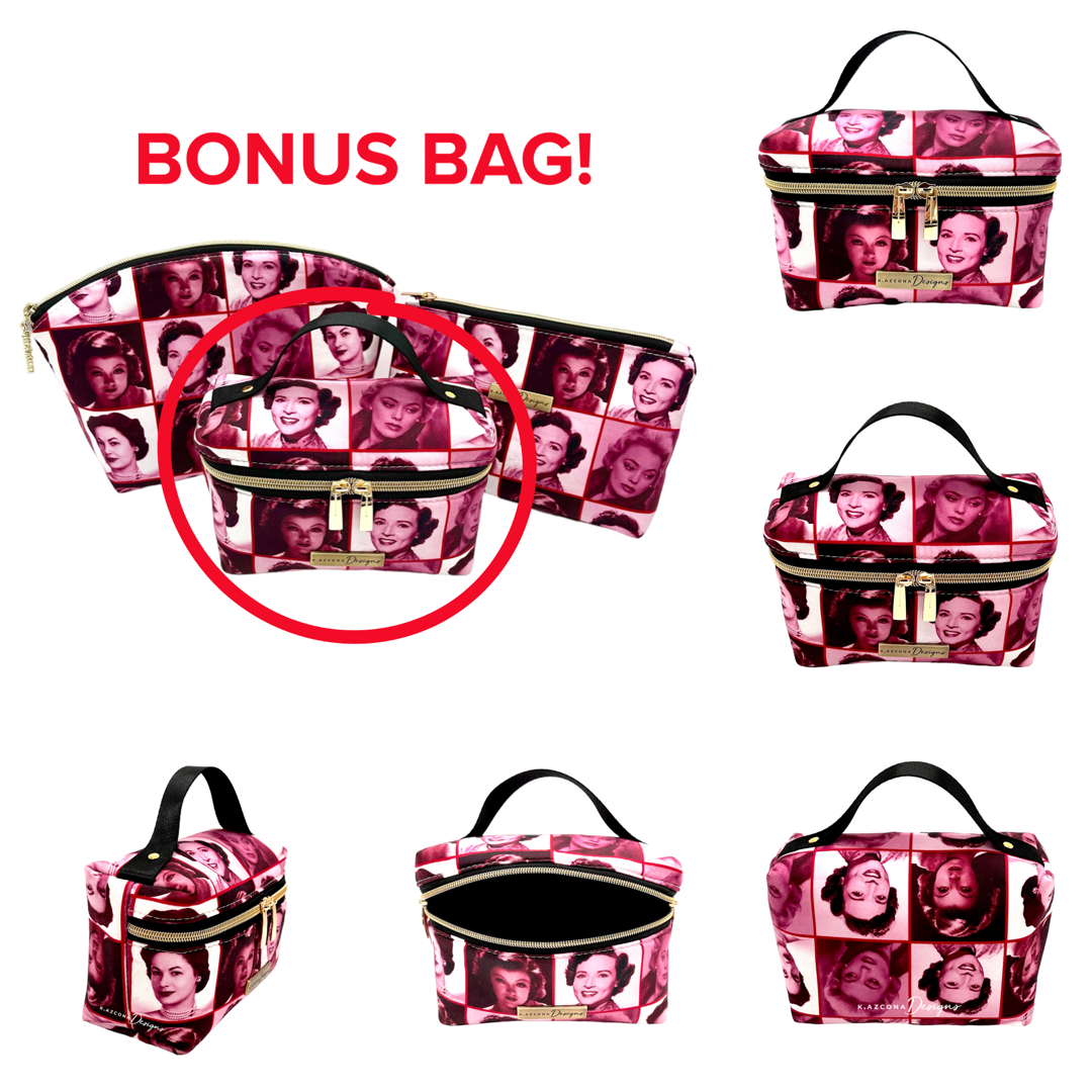 Classic Makeup and Toiletry Bag Set with BONUS Bag