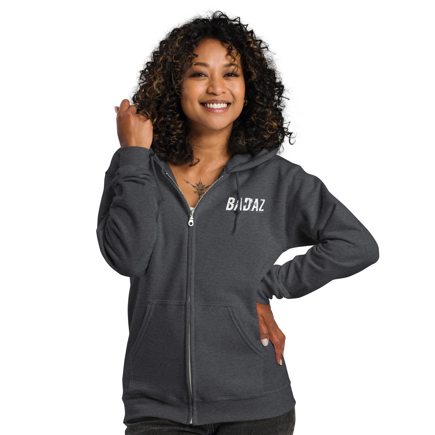 BAD.AZ Unisex Zip Up Hoodie