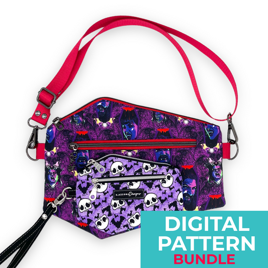 Drac Pack Bundle: Hip Bag and Mini Wristlet Sewing Patterns