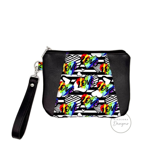 Love Stripe Wristlet Clutch